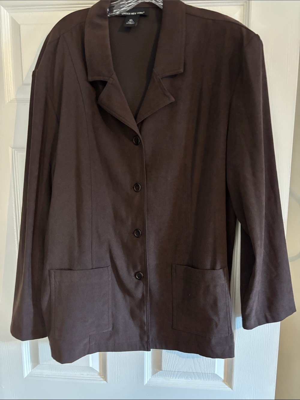 Briggs New York Brown Women's Button-Front Blazer Jacket